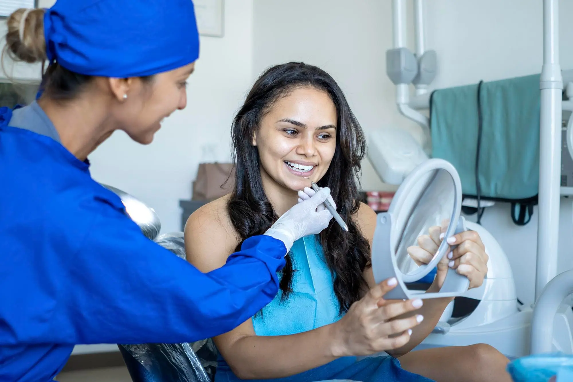 A woman smiles during orthodontic journey adult orthodontics treatment at Koerich Orthodontics in Charlotte, Indian Trail and Monroe, NC.